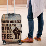 John Lewis Luggage Cover with Freedom Quote Graphic Civil Rights and Legacy Tribute - African Pride