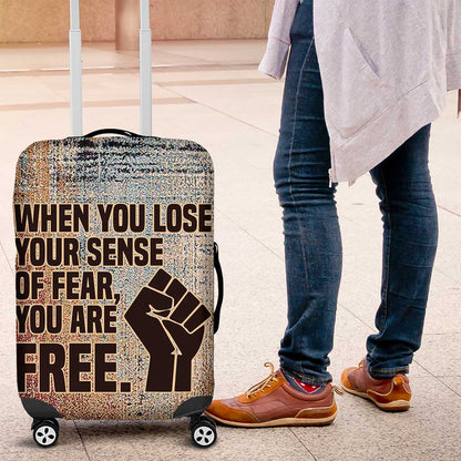 John Lewis Luggage Cover with Freedom Quote Graphic Civil Rights and Legacy Tribute - African Pride