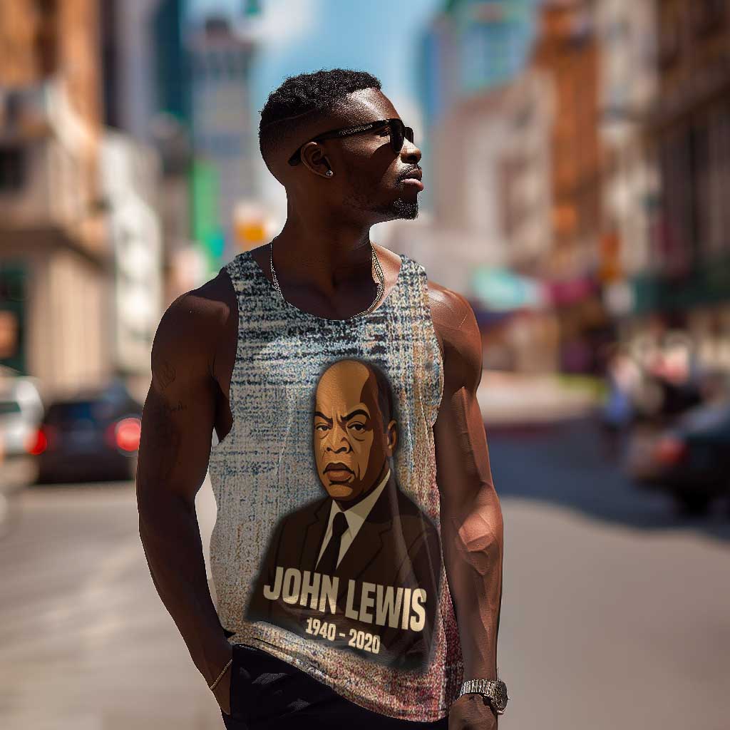 John Lewis Men Tank Top with Freedom Quote Graphic Civil Rights and Legacy Tribute - African Pride