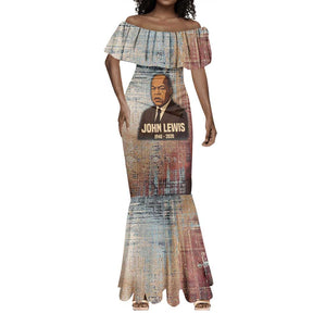 John Lewis Mermaid Dress with Freedom Quote Graphic Civil Rights and Legacy Tribute - African Pride