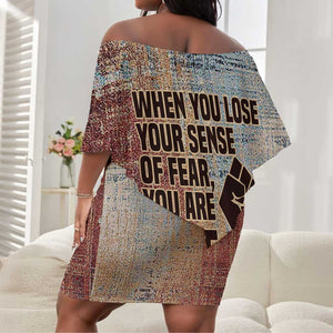 John Lewis Off Shoulder Short Dress with Freedom Quote Graphic Civil Rights and Legacy Tribute - African Pride