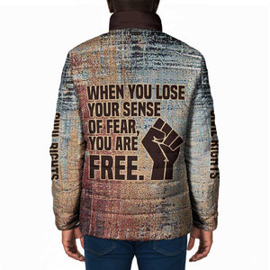 John Lewis Padded Jacket with Freedom Quote Graphic Civil Rights and Legacy Tribute - African Pride