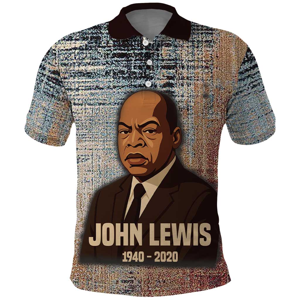 John Lewis Polo Shirt with Freedom Quote Graphic Civil Rights and Legacy Tribute - African Pride