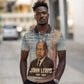 John Lewis Polo Shirt with Freedom Quote Graphic Civil Rights and Legacy Tribute - African Pride
