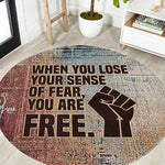John Lewis Round Carpet with Freedom Quote Graphic Civil Rights and Legacy Tribute - African Pride