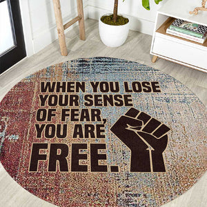John Lewis Round Carpet with Freedom Quote Graphic Civil Rights and Legacy Tribute - African Pride