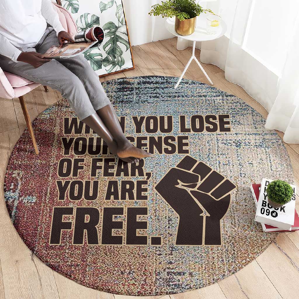 John Lewis Round Carpet with Freedom Quote Graphic Civil Rights and Legacy Tribute - African Pride