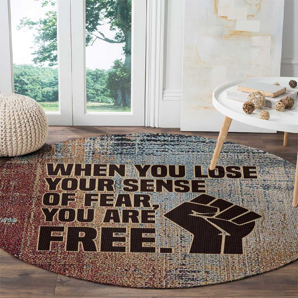 John Lewis Round Carpet with Freedom Quote Graphic Civil Rights and Legacy Tribute - African Pride