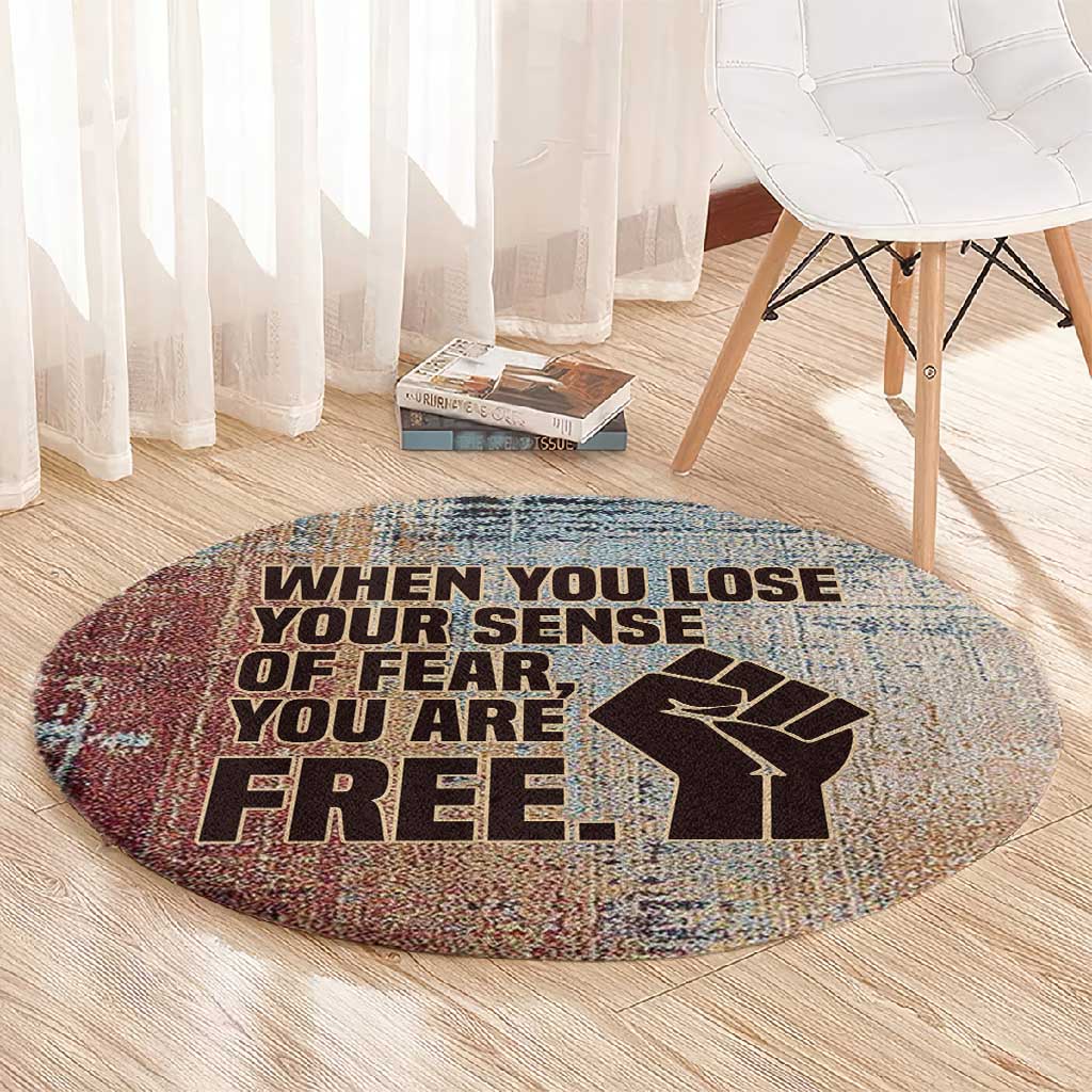 John Lewis Round Carpet with Freedom Quote Graphic Civil Rights and Legacy Tribute - African Pride