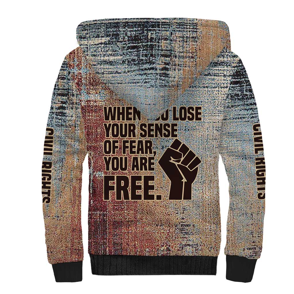 John Lewis Sherpa Hoodie with Freedom Quote Graphic Civil Rights and Legacy Tribute - African Pride