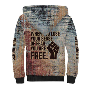 John Lewis Sherpa Hoodie with Freedom Quote Graphic Civil Rights and Legacy Tribute - African Pride