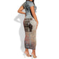 John Lewis Short Sleeve Bodycon Dress with Freedom Quote Graphic Civil Rights and Legacy Tribute - African Pride