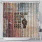 John Lewis Shower Curtain with Freedom Quote Graphic Civil Rights and Legacy Tribute - African Pride