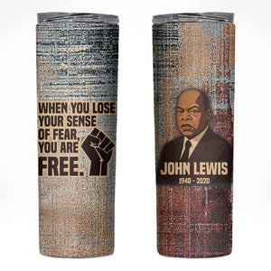 John Lewis Skinny Tumbler with Freedom Quote Graphic Civil Rights and Legacy Tribute - African Pride