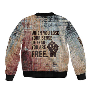 John Lewis Sleeve Zip Bomber Jacket with Freedom Quote Graphic Civil Rights and Legacy Tribute - African Pride
