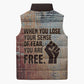 John Lewis Sleeveless Puffer Jacket with Freedom Quote Graphic Civil Rights and Legacy Tribute - African Pride