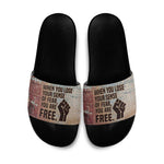 John Lewis Slide Sandals with Freedom Quote Graphic Civil Rights and Legacy Tribute - African Pride