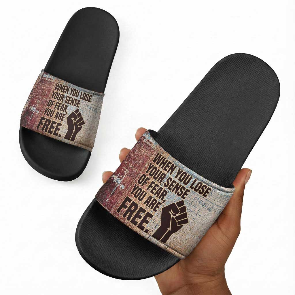 John Lewis Slide Sandals with Freedom Quote Graphic Civil Rights and Legacy Tribute - African Pride