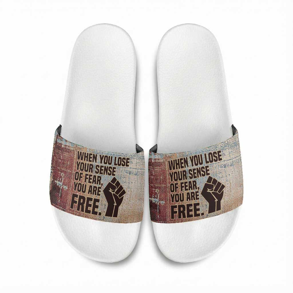John Lewis Slide Sandals with Freedom Quote Graphic Civil Rights and Legacy Tribute - African Pride