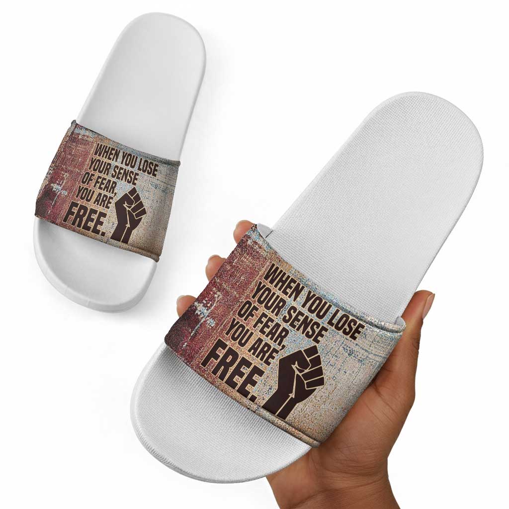 John Lewis Slide Sandals with Freedom Quote Graphic Civil Rights and Legacy Tribute - African Pride