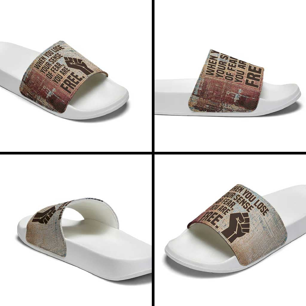 John Lewis Slide Sandals with Freedom Quote Graphic Civil Rights and Legacy Tribute - African Pride