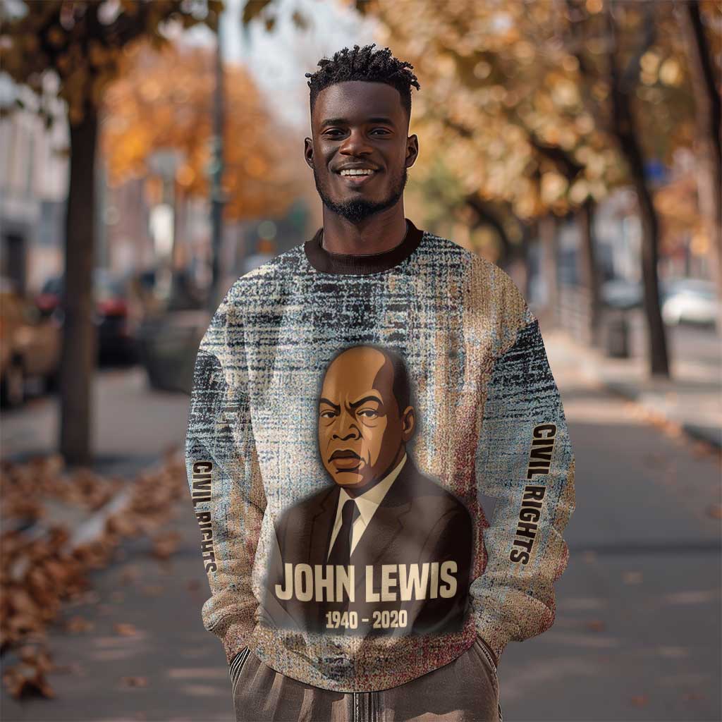 John Lewis Sweatshirt with Freedom Quote Graphic Civil Rights and Legacy Tribute - African Pride