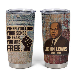 John Lewis Tumbler Cup with Freedom Quote Graphic Civil Rights and Legacy Tribute - African Pride