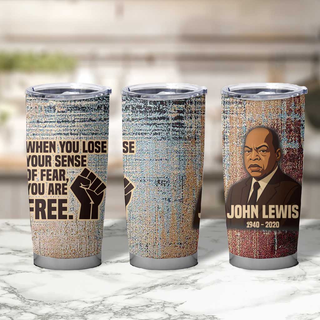 John Lewis Tumbler Cup with Freedom Quote Graphic Civil Rights and Legacy Tribute - African Pride