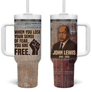 John Lewis Tumbler With Handle with Freedom Quote Graphic Civil Rights and Legacy Tribute - African Pride