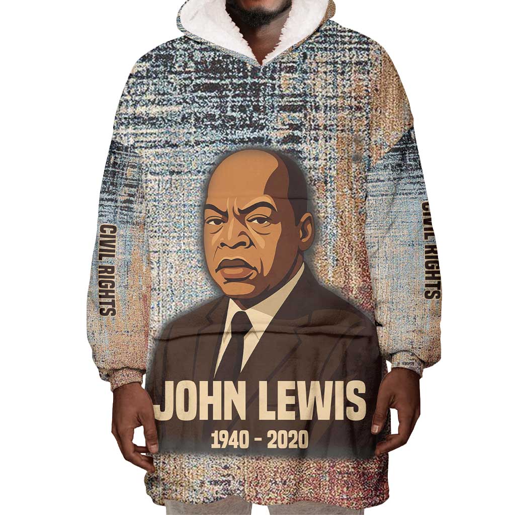 John Lewis Wearable Blanket Hoodie with Freedom Quote Graphic Civil Rights and Legacy Tribute - African Pride