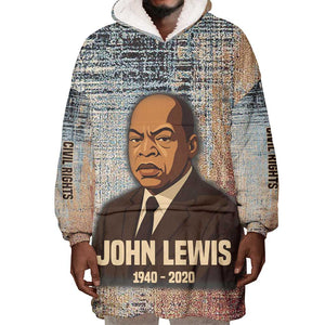John Lewis Wearable Blanket Hoodie with Freedom Quote Graphic Civil Rights and Legacy Tribute - African Pride