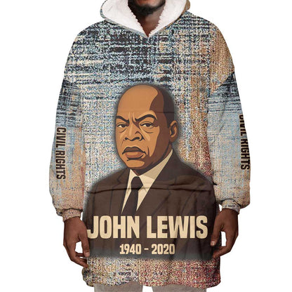 John Lewis Wearable Blanket Hoodie with Freedom Quote Graphic Civil Rights and Legacy Tribute - African Pride