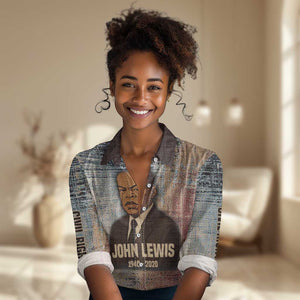 John Lewis Women Casual Shirt with Freedom Quote Graphic Civil Rights and Legacy Tribute - African Pride