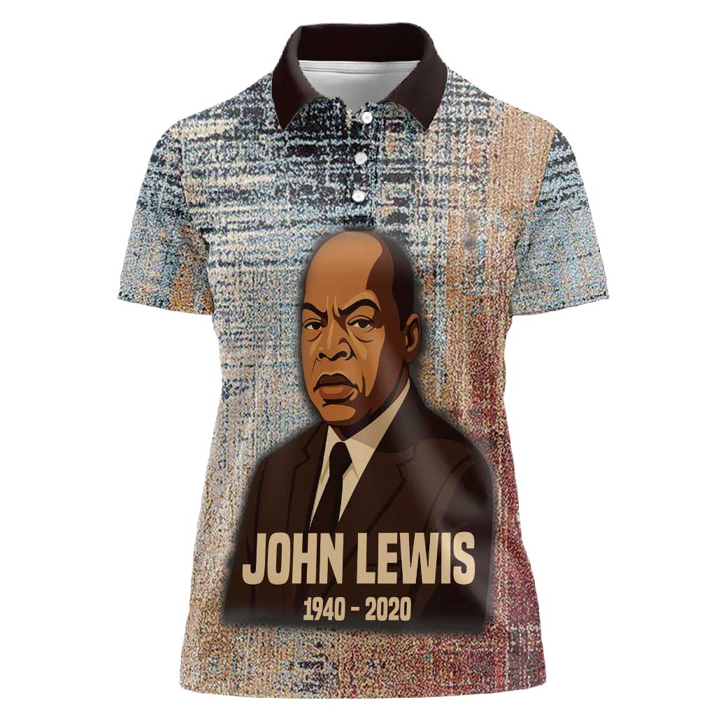 John Lewis Women Polo Shirt with Freedom Quote Graphic Civil Rights and Legacy Tribute - African Pride
