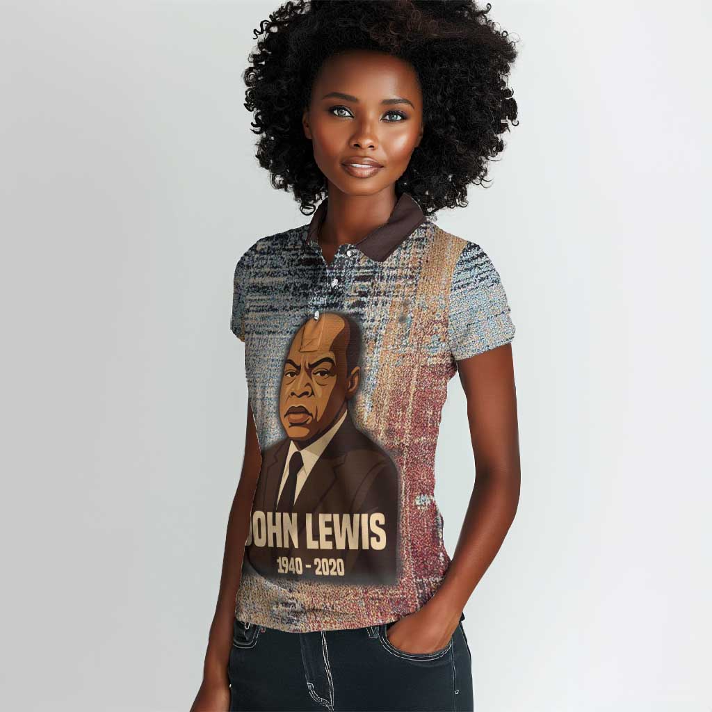John Lewis Women Polo Shirt with Freedom Quote Graphic Civil Rights and Legacy Tribute - African Pride