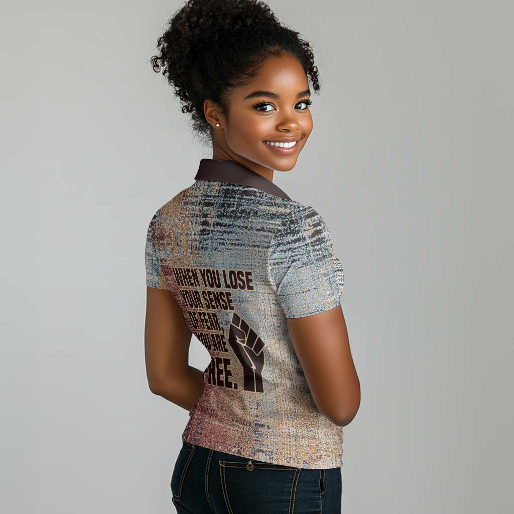 John Lewis Women Polo Shirt with Freedom Quote Graphic Civil Rights and Legacy Tribute - African Pride