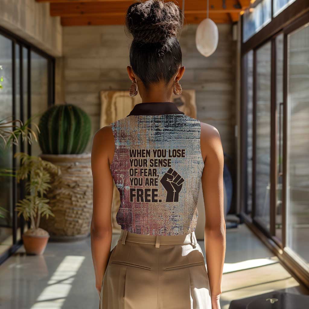 John Lewis Women Sleeveless Polo Shirt with Freedom Quote Graphic Civil Rights and Legacy Tribute - African Pride