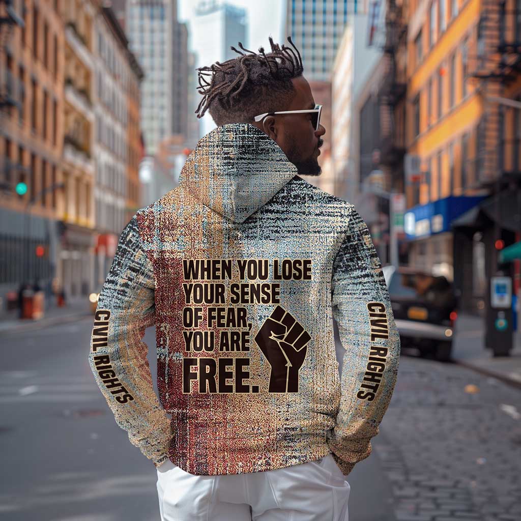 John Lewis Zip Hoodie with Freedom Quote Graphic Civil Rights and Legacy Tribute - African Pride