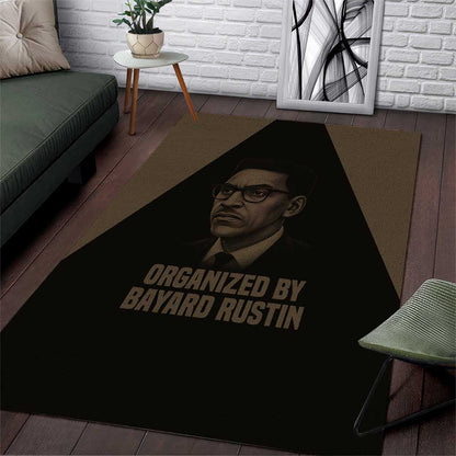 Bayard Rustin Area Rug with March on Washington Design Civil Rights Organizer Tribute - African Pride