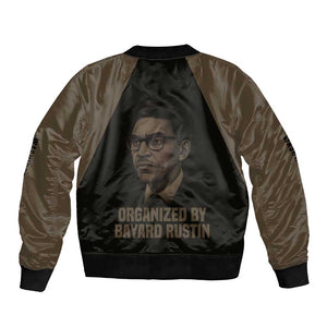 Bayard Rustin Bomber Jacket with March on Washington Design Civil Rights Organizer Tribute - African Pride