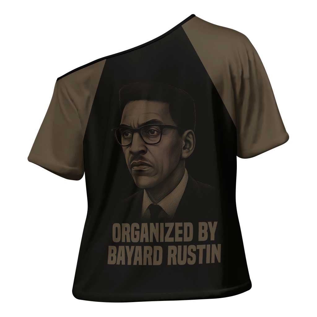 Bayard Rustin Cross Shoulder Shirt with March on Washington Design Civil Rights Organizer Tribute - African Pride