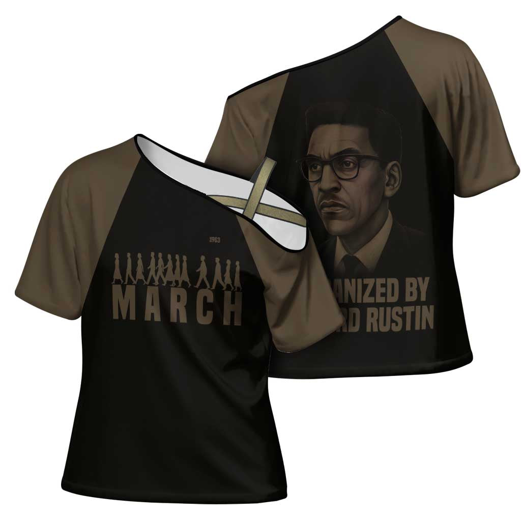 Bayard Rustin Cross Shoulder Shirt with March on Washington Design Civil Rights Organizer Tribute - African Pride