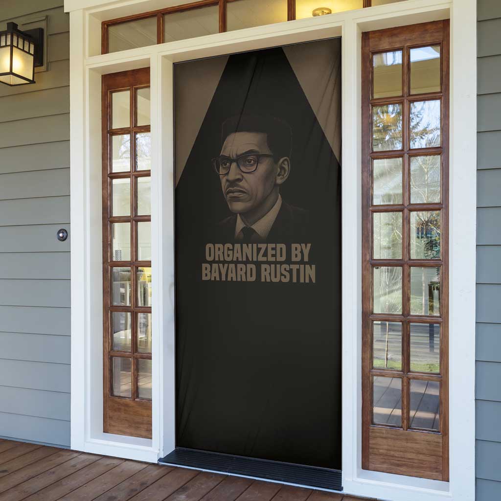 Bayard Rustin Door Cover with March on Washington Design Civil Rights Organizer Tribute - African Pride