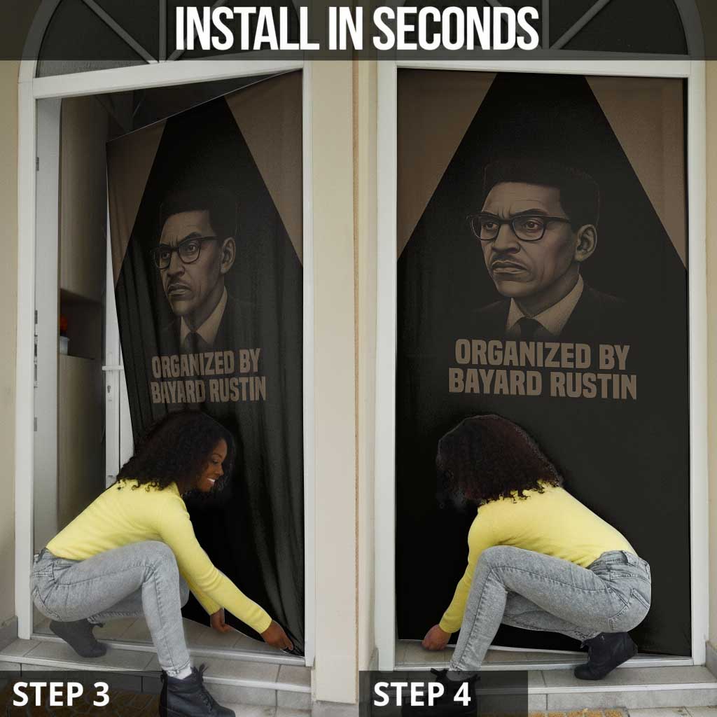 Bayard Rustin Door Cover with March on Washington Design Civil Rights Organizer Tribute - African Pride