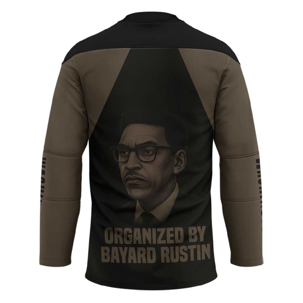 Bayard Rustin Hockey Jersey with March on Washington Design Civil Rights Organizer Tribute - African Pride