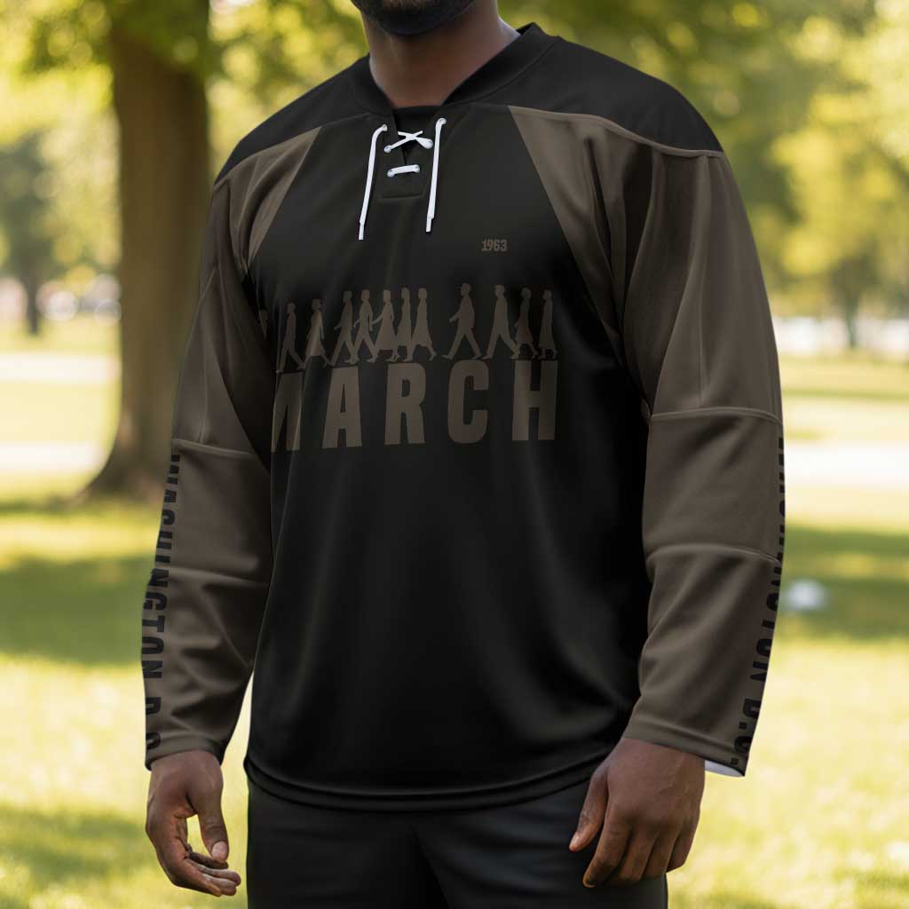 Bayard Rustin Hockey Jersey with March on Washington Design Civil Rights Organizer Tribute - African Pride