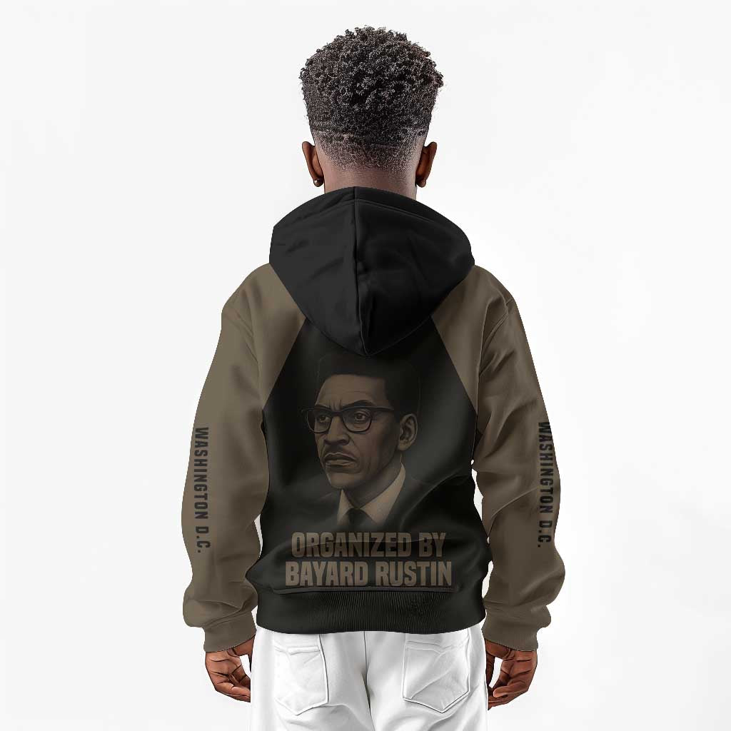 Bayard Rustin Kid Hoodie with March on Washington Design Civil Rights Organizer Tribute - African Pride