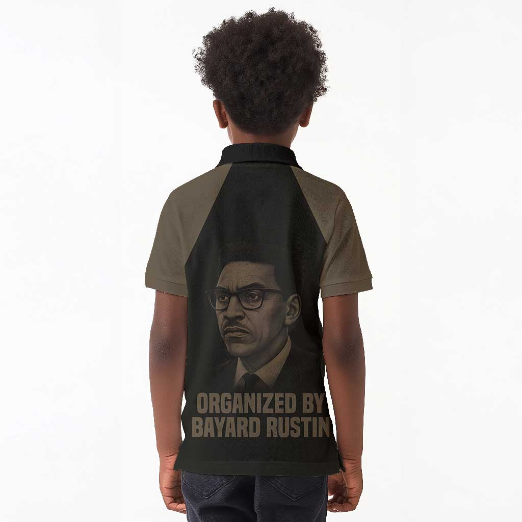 Bayard Rustin Kid Polo Shirt with March on Washington Design Civil Rights Organizer Tribute - African Pride