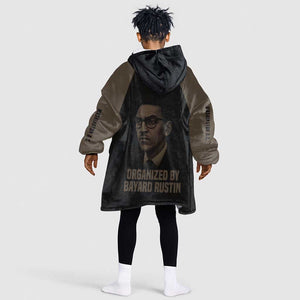 Bayard Rustin Kid Wearable Blanket Hoodie with March on Washington Design Civil Rights Organizer Tribute - African Pride