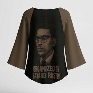 Bayard Rustin Kimono Sleeve Blouse with March on Washington Design Civil Rights Organizer Tribute - African Pride